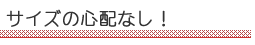 サイズの心配なし!